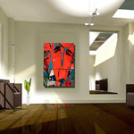 Abstract_Art_artist_Bing_Hitchcock_Entitled_Off_Center-hanging_on_large_apartment_wall