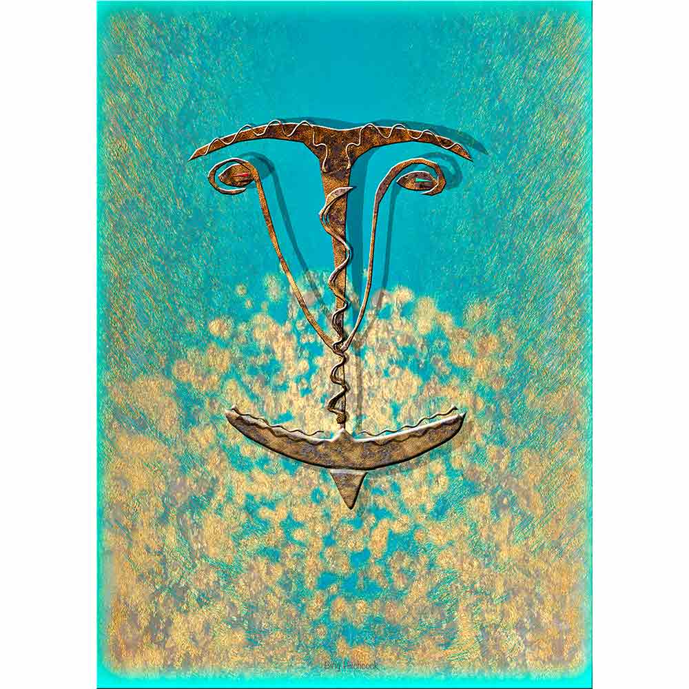 Abstract_Art_artist_Bing_Hitchcock_Entitled_Only_The_Past_Is_Certain_colour_aqua_blue_bronze